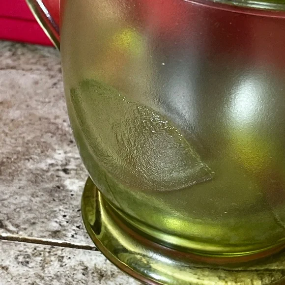 Westmorland Uranium Glass Pitcher Orange Lime UV Depression Black Light VTG Deco - Picture 16 of 16